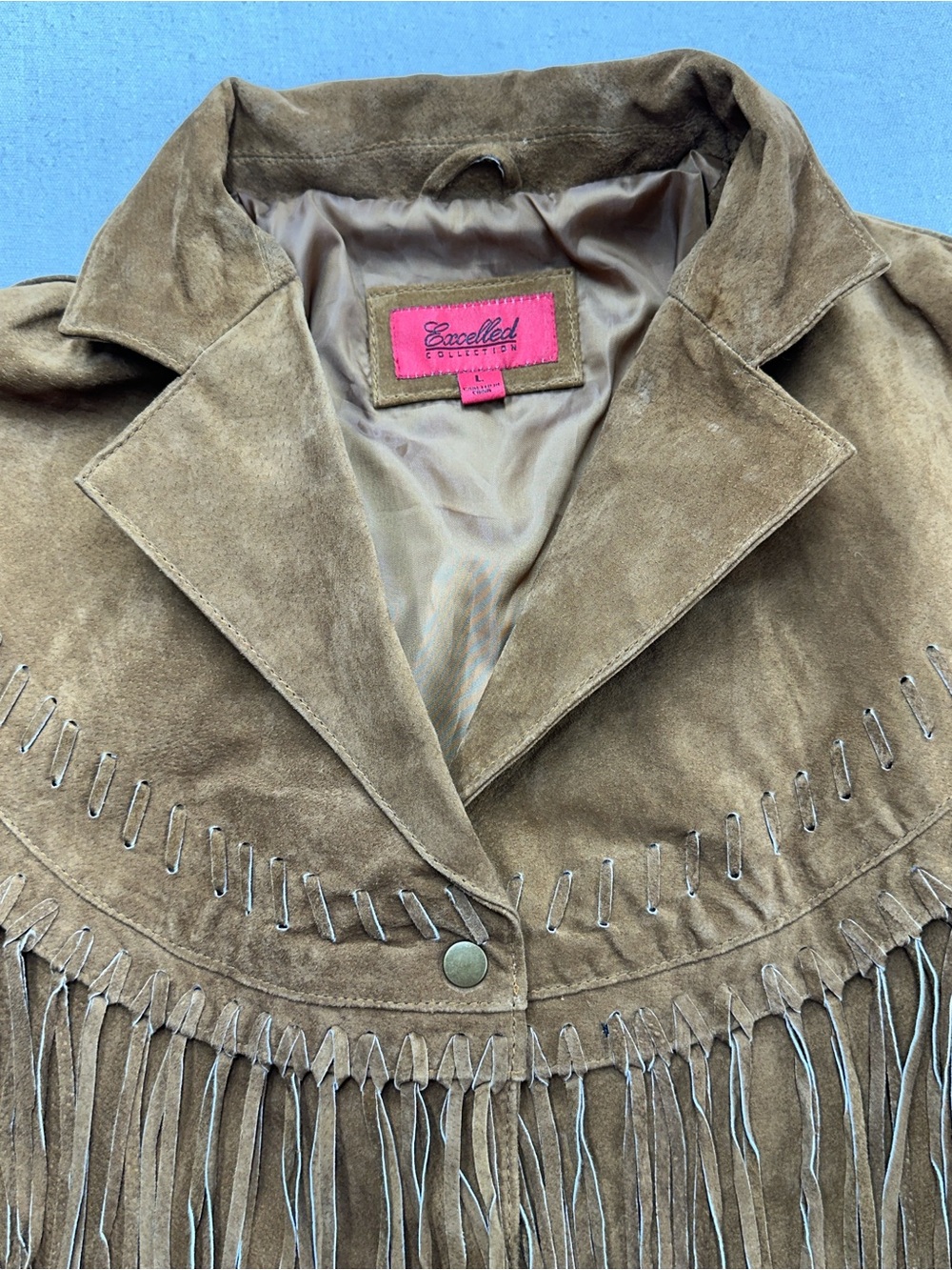 Excelled Collection NWT Suede Leather Fringe Western Jacket Large BOHO Ranch (e) - Picture 6 of 15